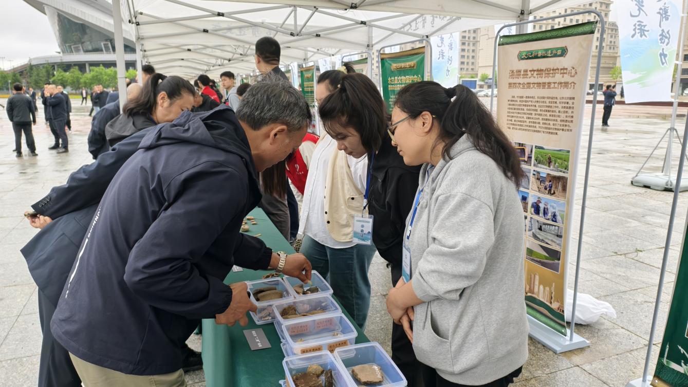 四普阶段性成果展区前，众人纷纷驻足