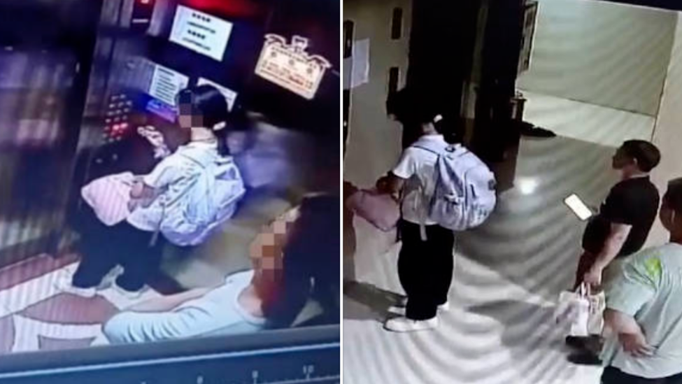 女孩出电梯被男子尾随，随即大声呼喊，警方介入调查