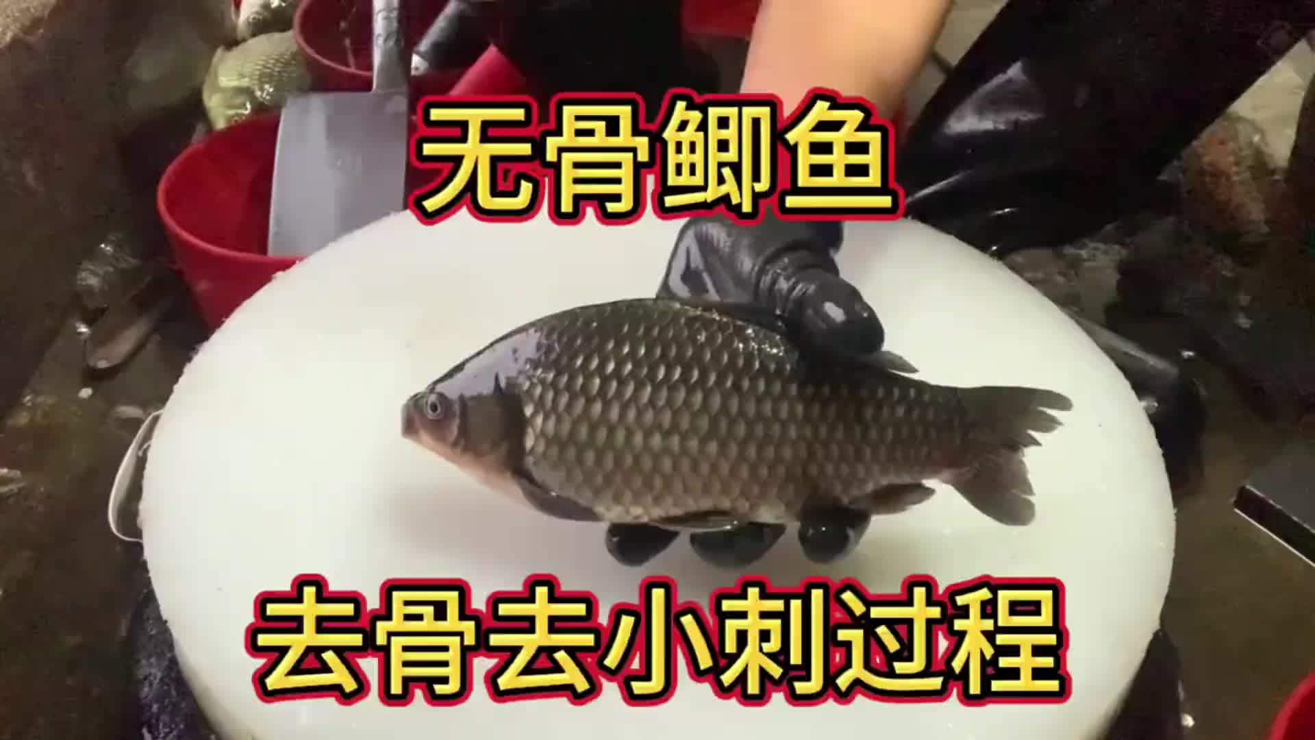 你们想看的无骨鲫鱼来了，去骨去小刺全过程！