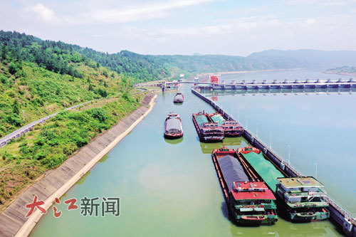 吉安市峡江县福民乡水利枢纽航道。大江网视觉江西 黎海园 摄