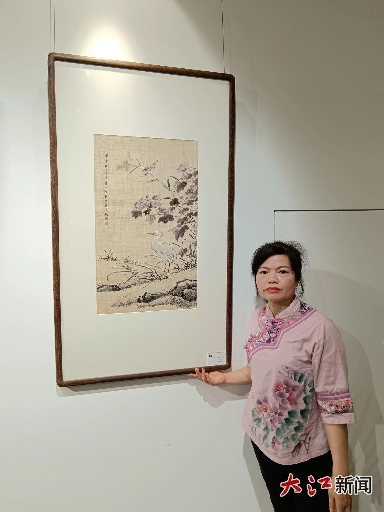 陈淑蕾作品《芙蓉鹭鸶图》