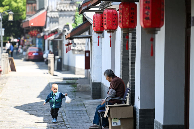 京杭运河畔的扬州邵伯古镇（2024年4月25日摄）。新华社记者 季春鹏 摄