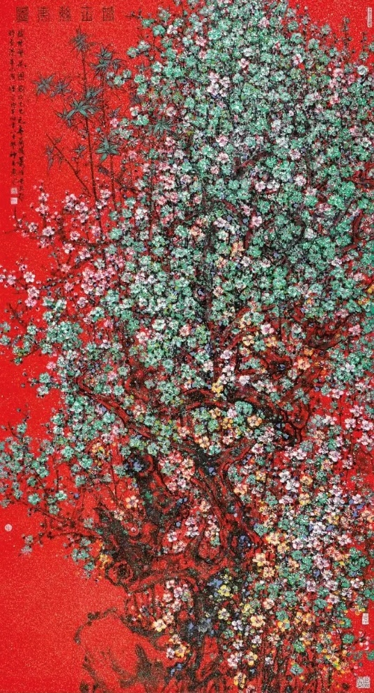 萧晖荣《盛世繁花图》178X96cm 2025年作