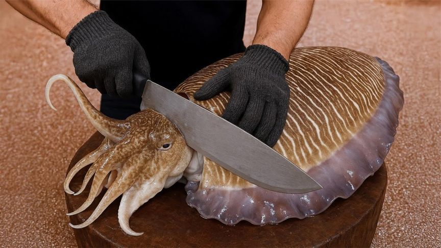 墨鱼怎么宰杀？看似简单，其实有门道，生墨鱼是什么口感？