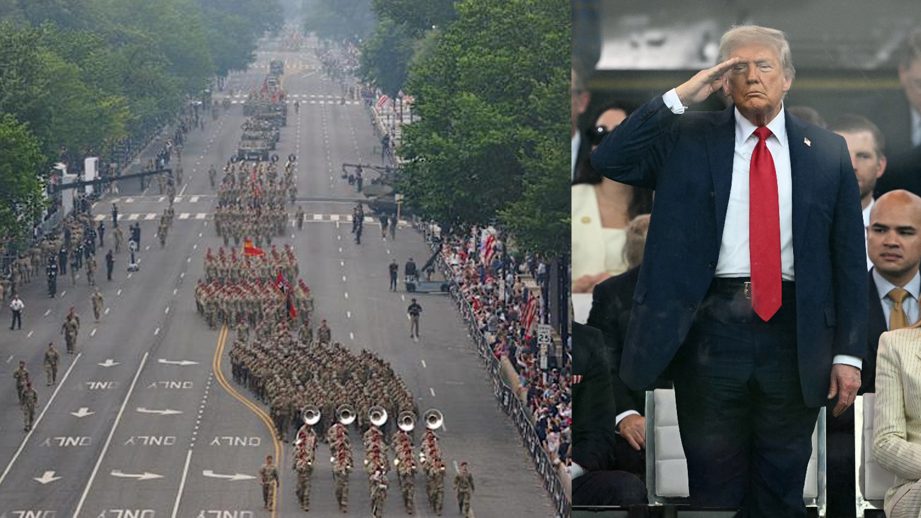 美国华盛顿举办阅兵 庆陆军成立250周年