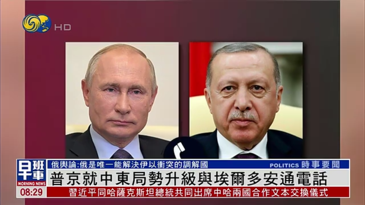 普京就中东局势升级与埃尔多安通电话