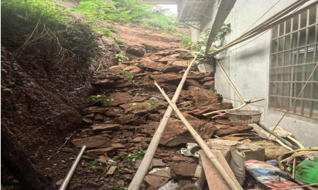 屋后滑坡现场