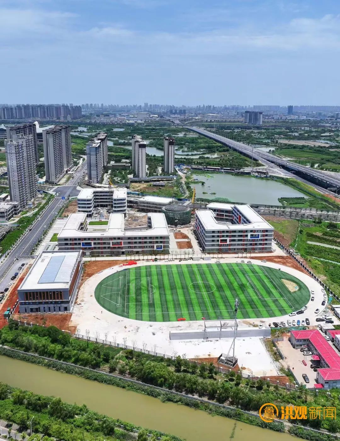 南昌县莲塘四中象湖滨江校区建设进度刷新