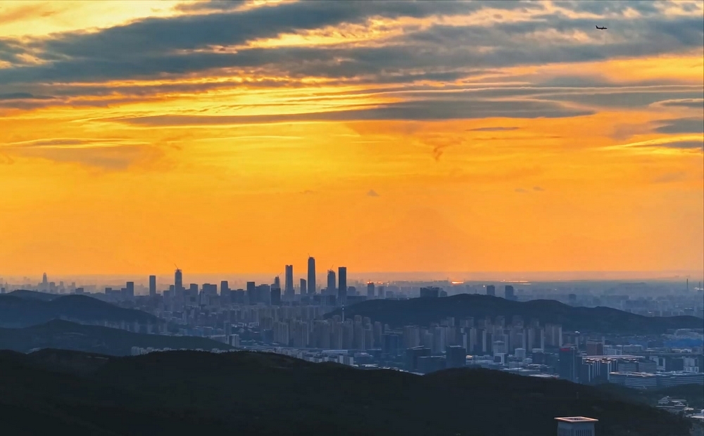 邂逅济南天边浪漫晚霞