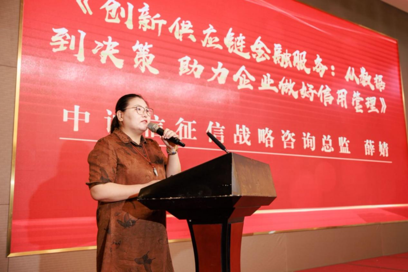 中诚信征信战略咨询总监薛婧做主题分享