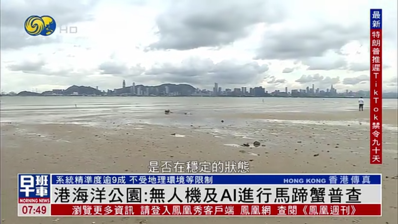 香港海洋公园：以无人机及AI进行马蹄蟹普查精准度逾9成