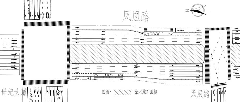 世纪大道-天辰路桥梁一期施工交通组织示意图（2025年7月至2026年6月）