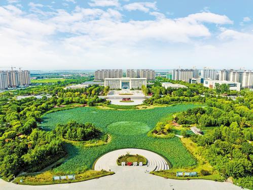 邱县东部新区城市建设航拍。