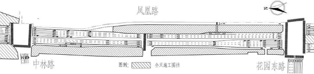 中林路-花园东路管迁二期施工交通组织示意图（2025年6月至2025年7月）