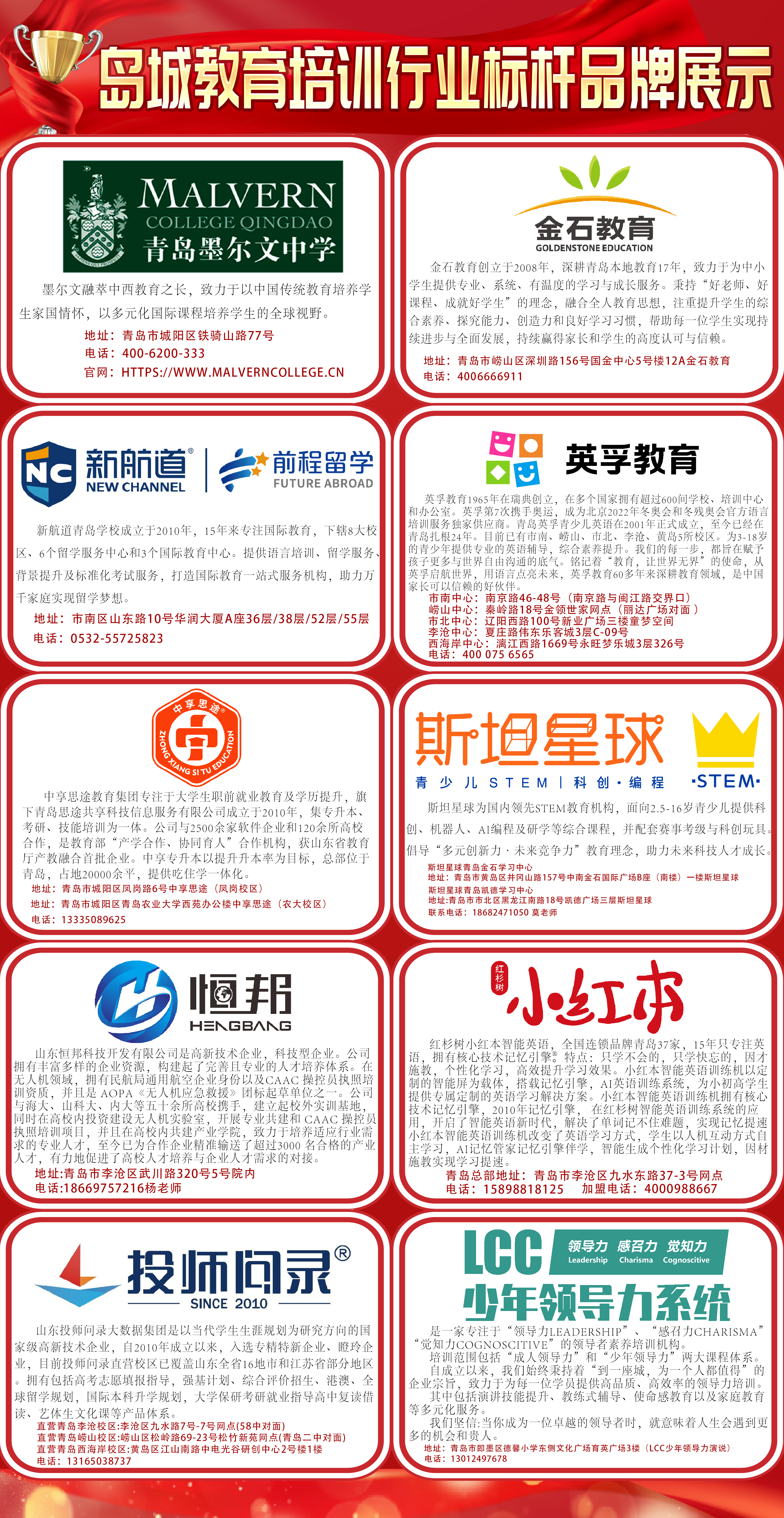2025岛城教育培训行业标杆品牌榜单揭晓