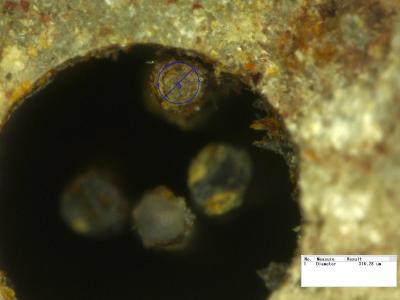 玉管內(nèi)的醫(yī)用鋼針截面直徑僅為0.3至0.5毫米。（江西省文物考古研究院供圖）