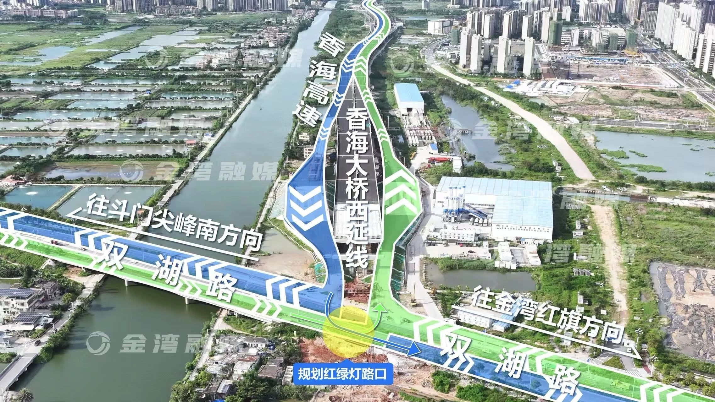 香海大桥西延线先行段贯通 定于今年第四季度通车