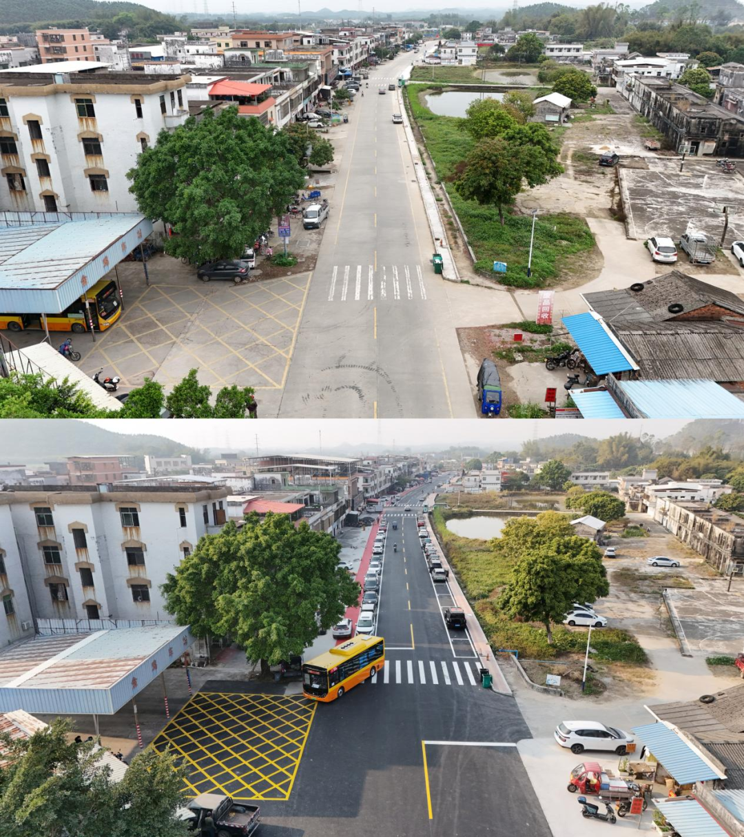 银龙路改造前后对比