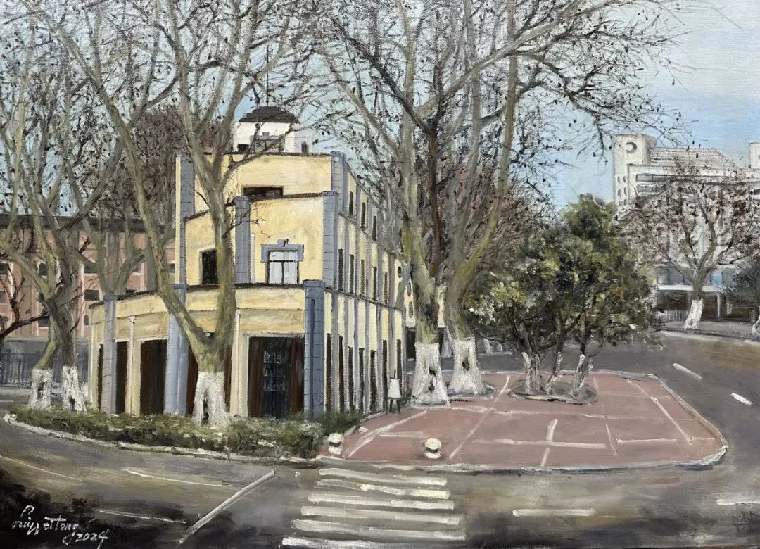 《颐和路街景二》 布面油画 80cm×110cm 2024年