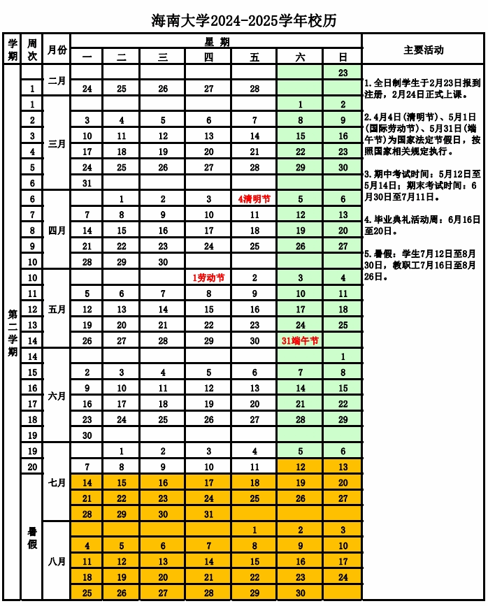 海南大学校历。海南大学供图