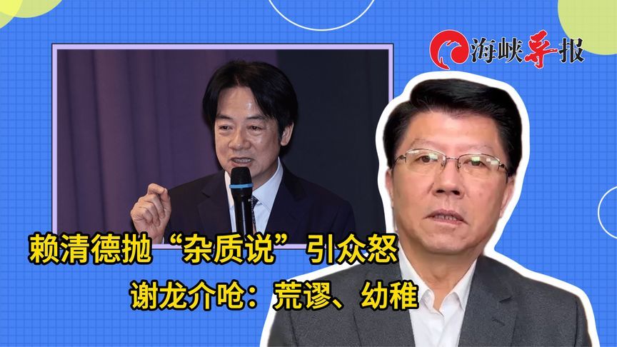赖清德抛“杂质说”引众怒，谢龙介批：荒谬、幼稚