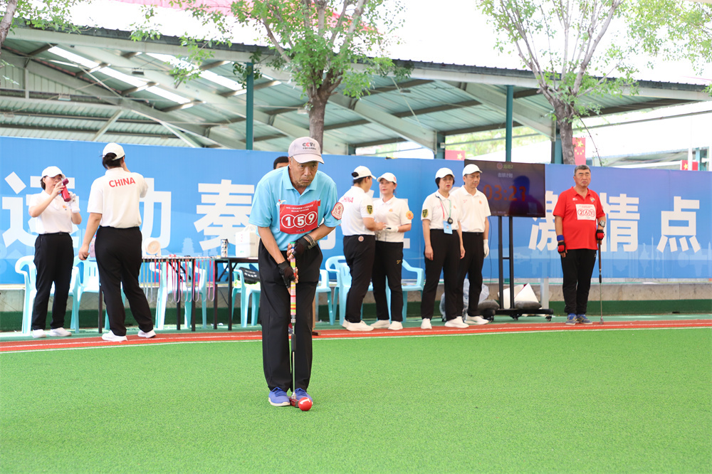 黑龙江队晋级十五运会群众门球男双决赛阶段