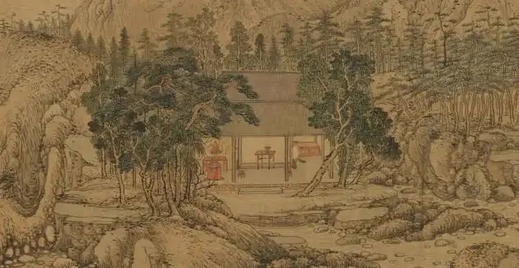 元代王蒙摹王维《辋川图卷》（局部）