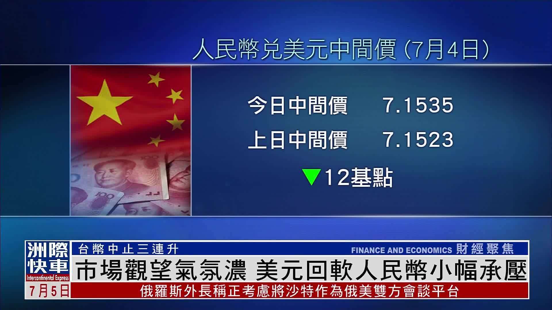 市场观望气氛浓 美元回软人民币小幅承压