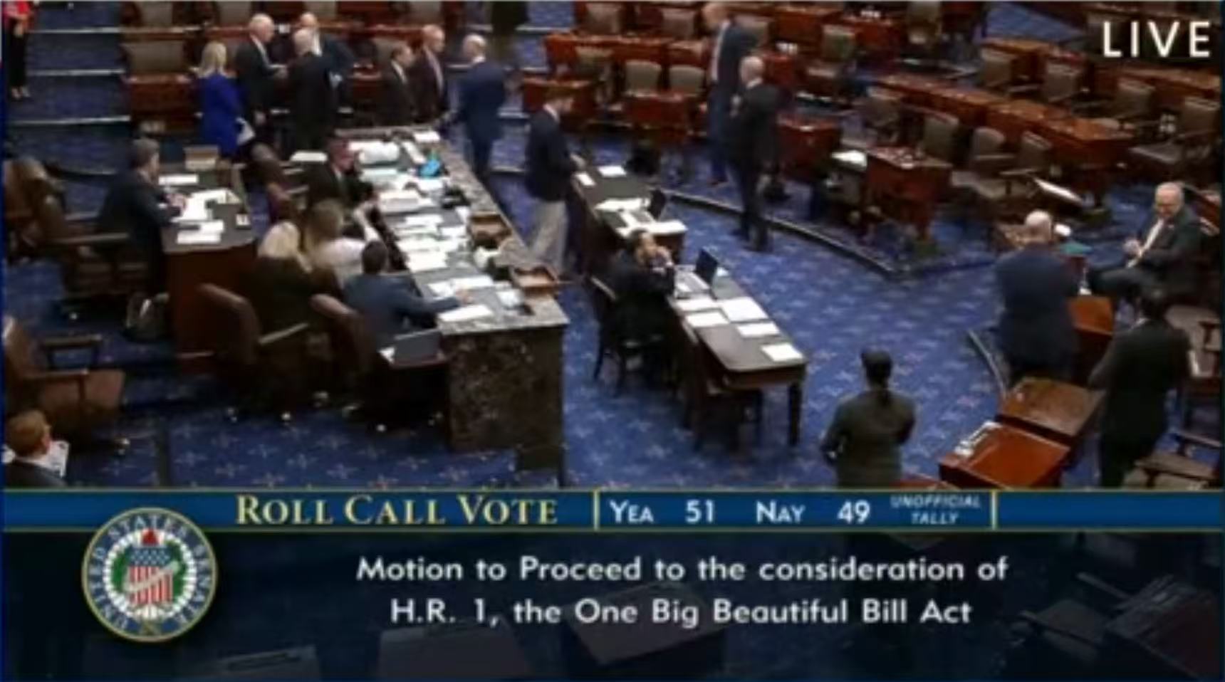 特朗普周末加班有成果了，“大而美”法案向前迈进重要一步