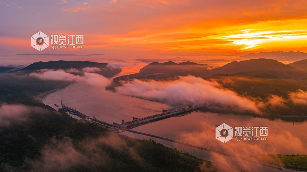 2025年6月28日在江西省吉安市峽江縣水利樞紐拍攝的畫面。