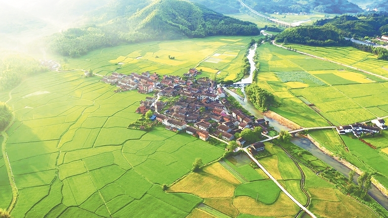 航拍潭溪鄉沙洲坪村。