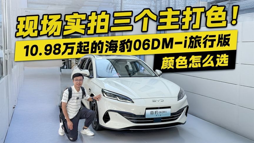 现场实拍三个主打色！10.98万起的海豹06DM-i旅行版 颜色怎么选？
