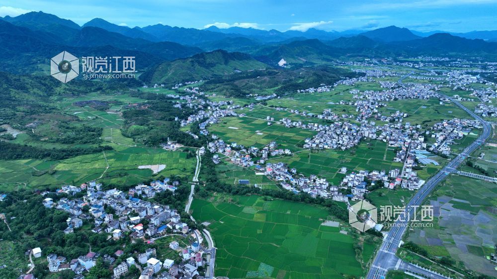 2025年7月1日清晨,阳光洒落江西吉安市遂川县泉江镇乡村,四好公路如银带蜿蜒,串起错落有致的农舍与广袤绿田,远处青山含翠,共同绘就乡村振兴的诗意长卷,满溢蓬勃朝气与希望 。