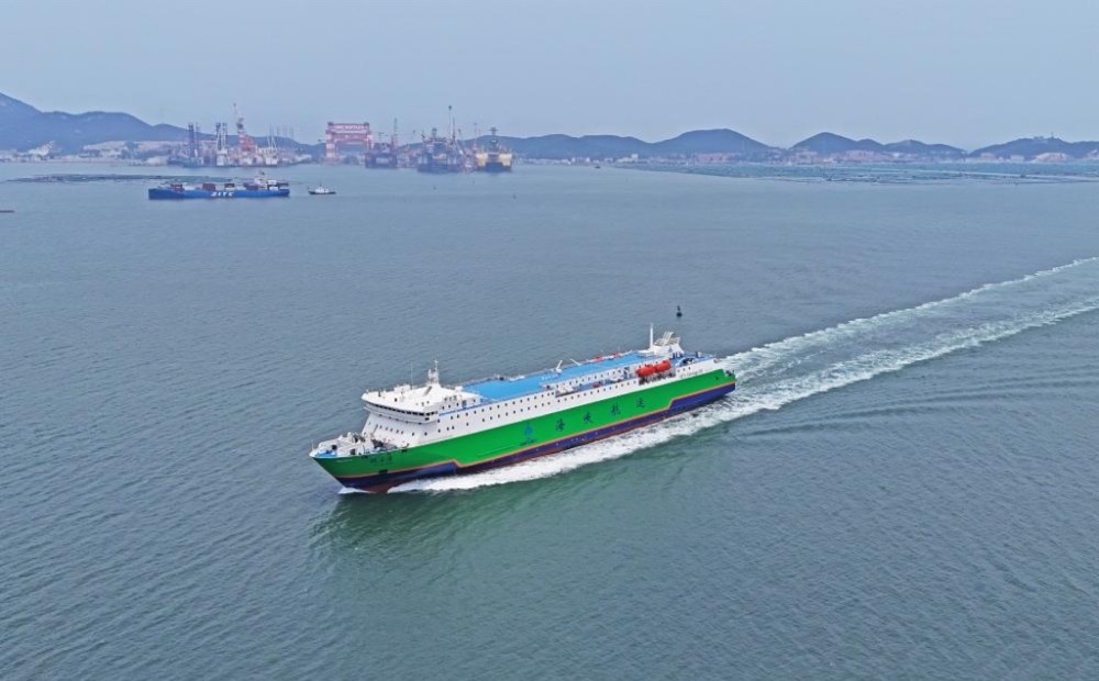 渤海海峡新能源汽车海上运输专线开通