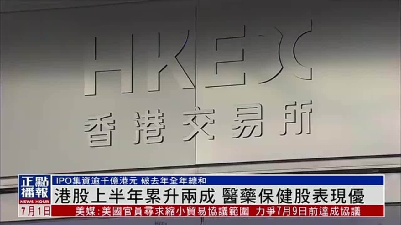 港股上半年累升两成 医药保健股表现优