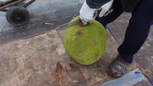 见识一下泰国人开菠萝蜜，真是开眼界了，看着极度舒适解压