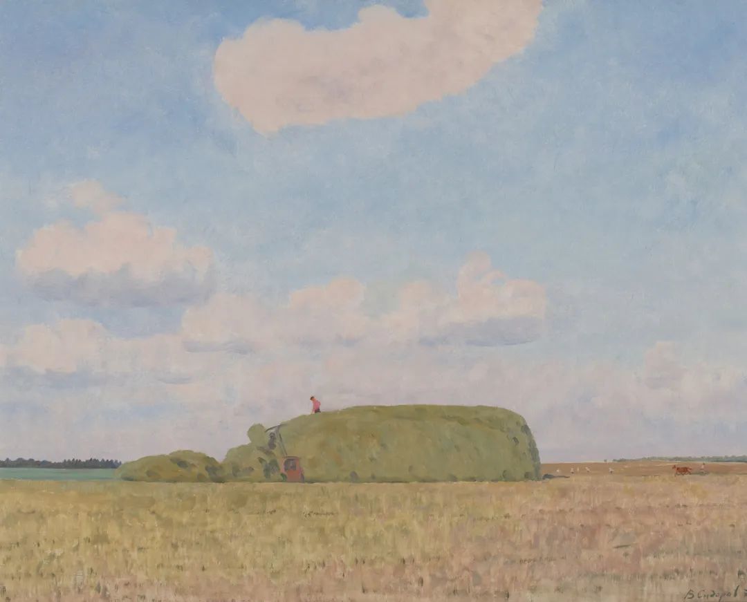 西多罗夫•瓦•米（俄罗斯）《炎炎割草日》油画1979