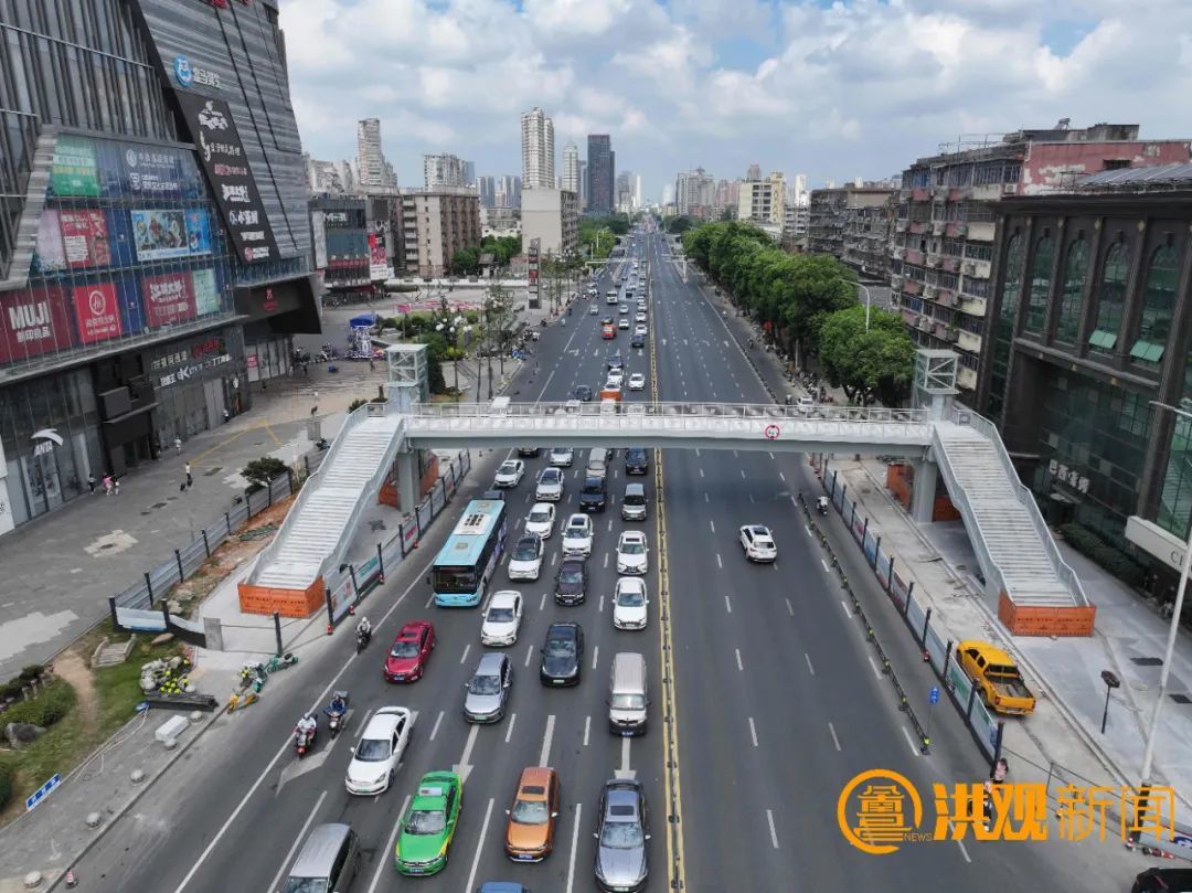 正在收尾!南昌十字街人行天桥即将完工