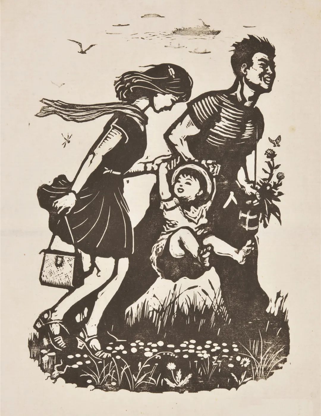 窦平安《假日》版画