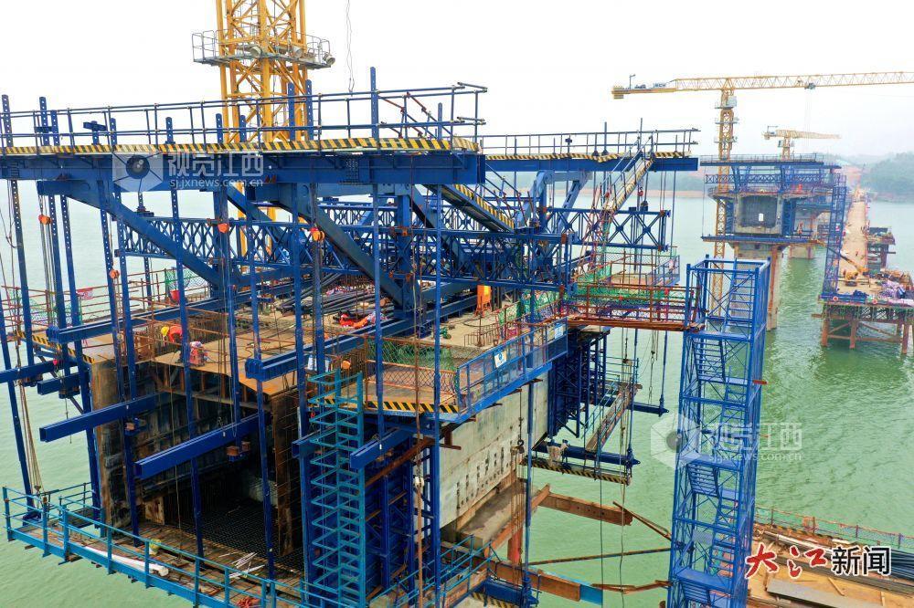 江西省吉安市峡江县仁和大桥渡改工程及连接项目建设现场(