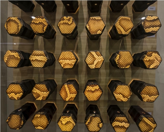 乐器展厅内乐器部件展示。吕国良 摄