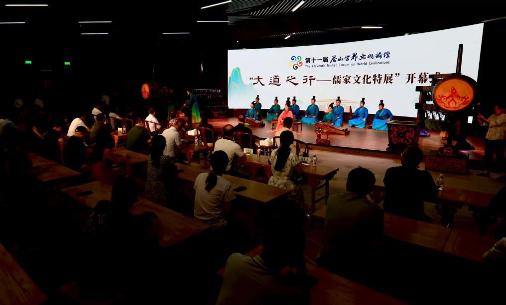 7月8日,“大道之行——儒家文化特展”在山东曲阜孔子博物馆开幕。新华社发(侯新建 摄)