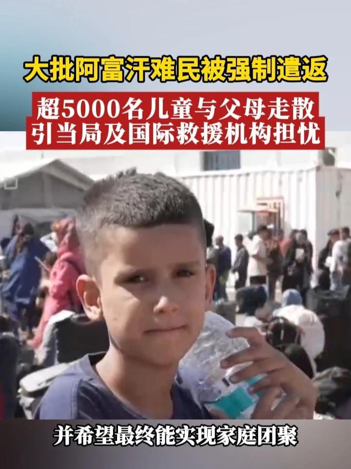 大批阿富汗难民被强制遣返，超5000名儿童与父母走散，引当局及国际救援机构担忧#阿富汗  #儿童  #难民