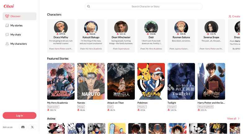 Ohai - 月之暗面旗下推出的AI角色扮演虚拟陪伴应用| AI工具集