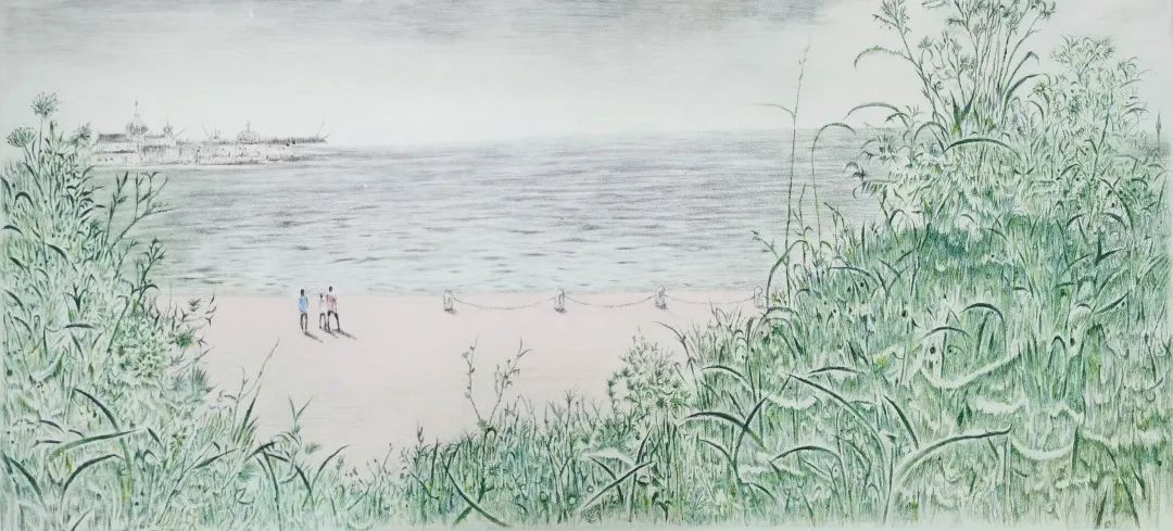 文光锡《夏日江畔》版画2020