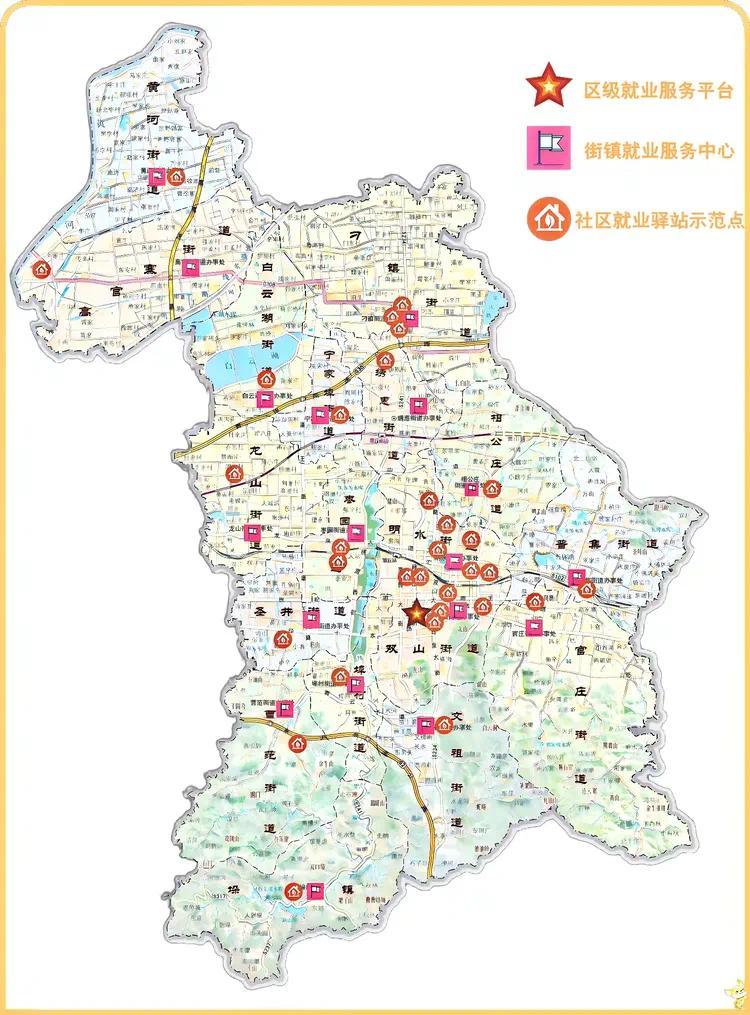 全区就业驿站分布图