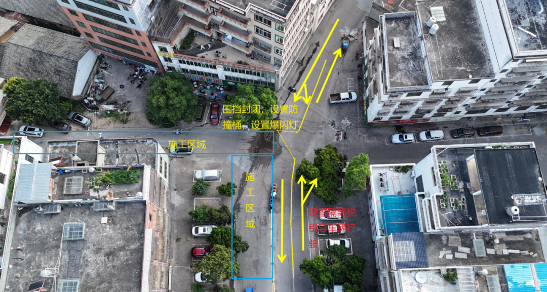 潭口中心小学（新校区）校门口与棕竹路路口半封闭施工示意图