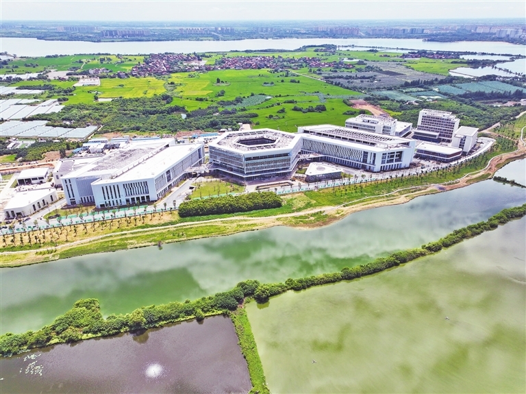 南昌瑶湖科学岛航拍图。
