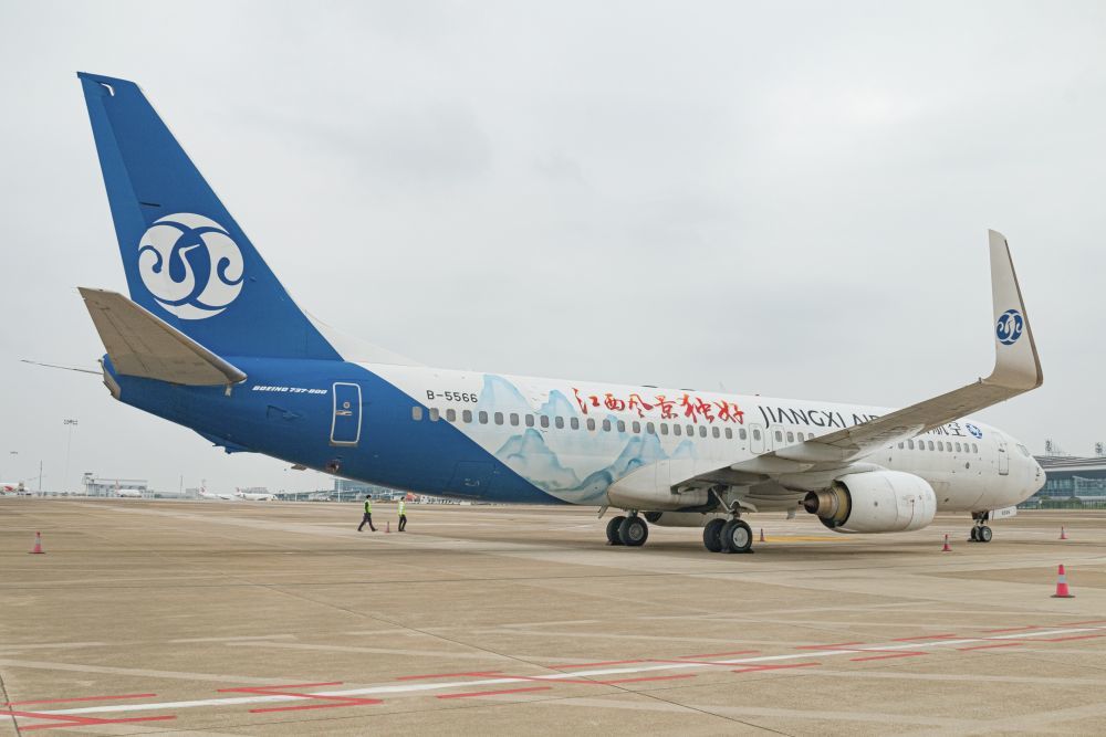 “江西風景獨好”號主題飛機。江西省文化和旅游廳 供圖