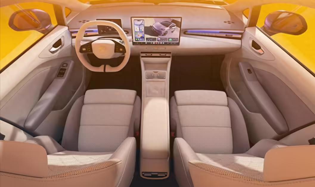 上汽名爵全新MG4汽车内饰亮相:怀挡设计,可选蔷薇紫、黛山蓝配色